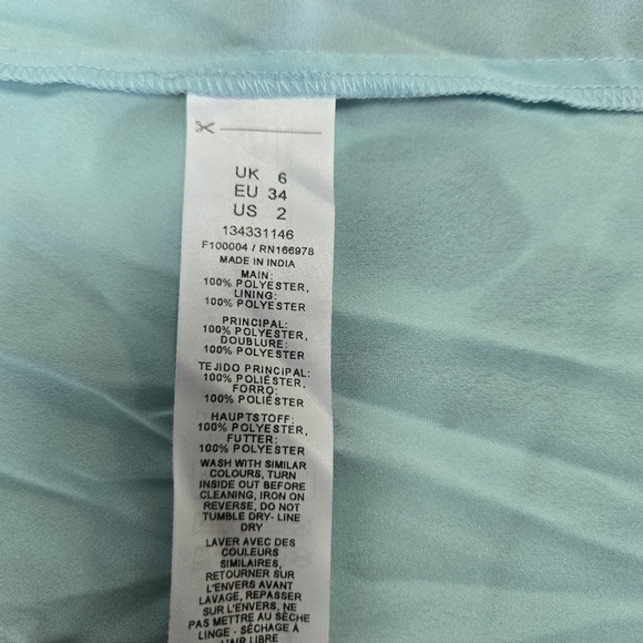 ASOS | Ruched Front High Low Frill Maxi Prom Dress in Aqua sz 2 - Picture 10 of 10